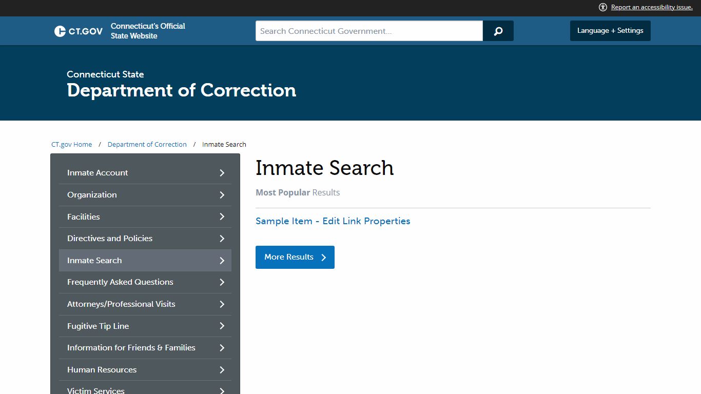 Inmate Search - CT.gov